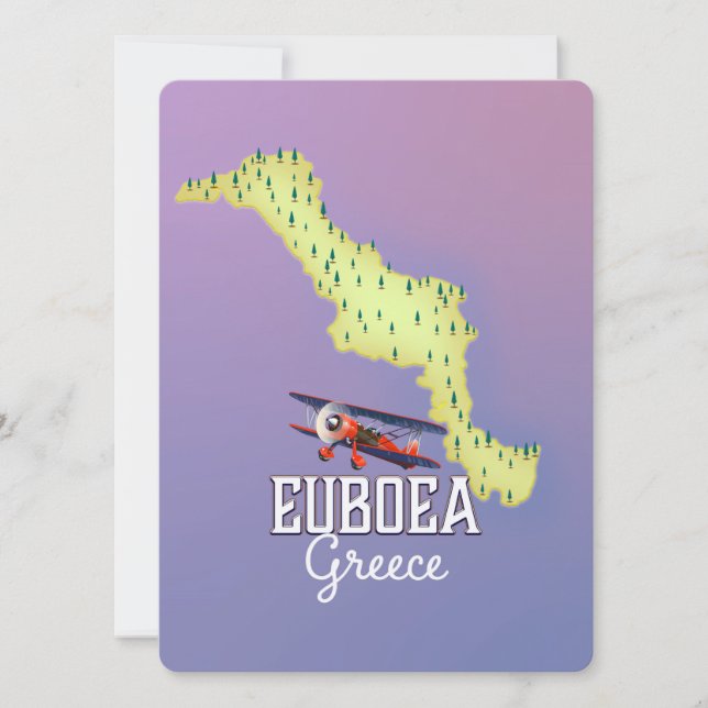Euboea Greece Map travel poster (Front)