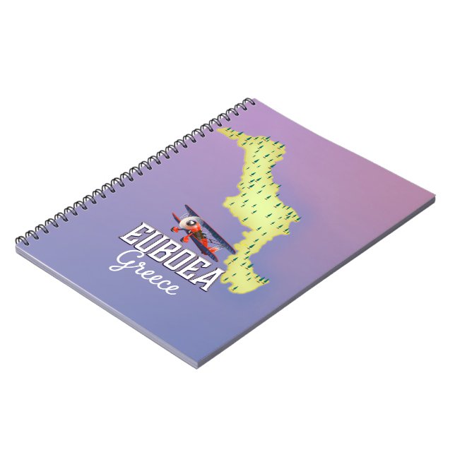 Euboea Greece Map travel poster Notebook (Left Side)