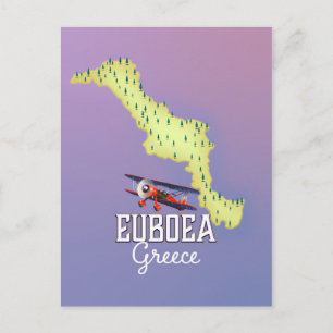 Euboea Greece Map travel poster Postcard