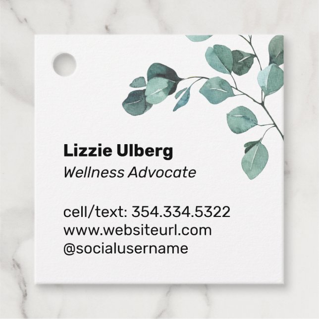 Eucalpytus Essential Oil Sample Favour Tags (Front)