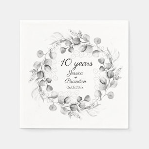 Eucalyptus 10th Tin Wedding Anniversary  Napkin
