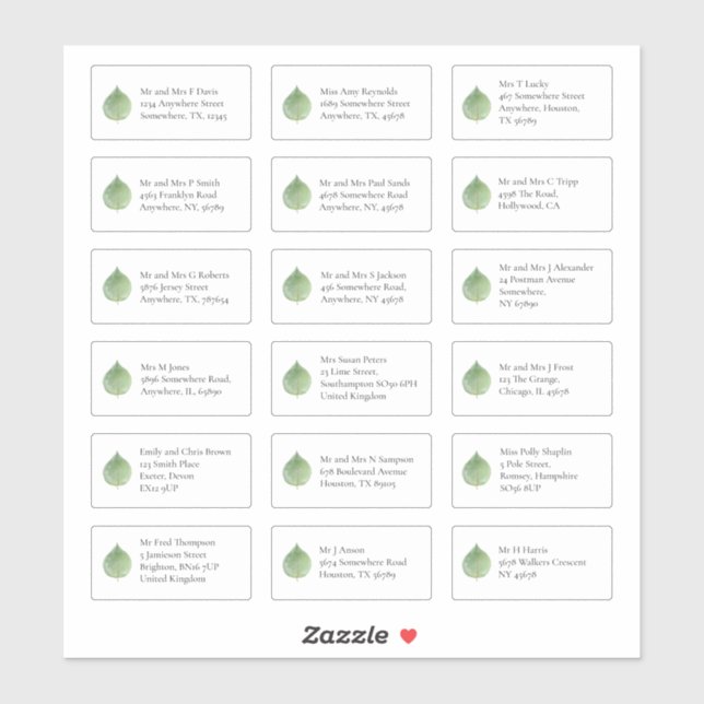 Eucalyptus 18 Individual Name Addresses Business (Sheet)