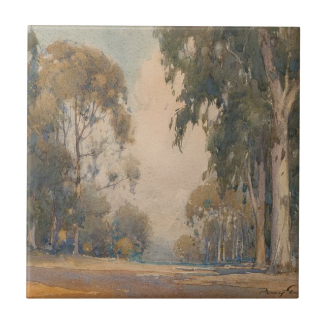 Eucalyptus (1922) – Delicate Watercolor Botanical Tile (Front)