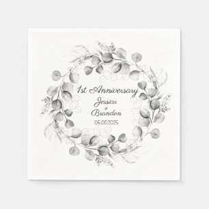 Eucalyptus 1st Paper Wedding Anniversary  Napkin