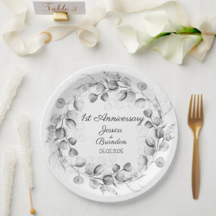 Eucalyptus 1st Paper Wedding Anniversary Paper Plate