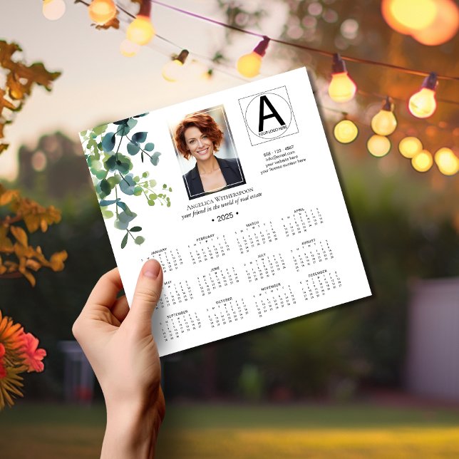 Eucalyptus 2025 Business Calendar Magnet Card (Creator Uploaded)