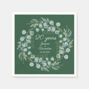 Eucalyptus 20th Emerald Wedding Anniversary  Napkin