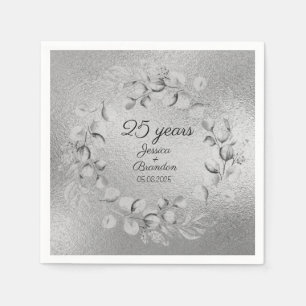 Eucalyptus 25th Silver Wedding Anniversary  Napkin