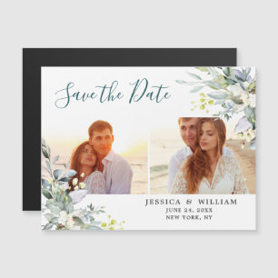 Eucalyptus 2 PHOTO Save the Date Magnetic Card