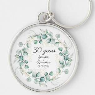 Eucalyptus 30th Wedding Anniversary Key Ring