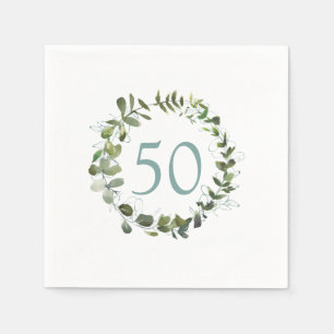 Eucalyptus 50th Birthday Napkin