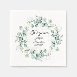 Eucalyptus 50th Golden Wedding Anniversary Napkin