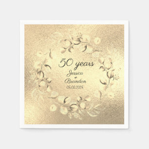 Eucalyptus 50th Golden Wedding Anniversary  Napkin