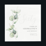 Eucalyptus 60th Adult Birthday Party Paper Napkin<br><div class="desc">It could be surprise party or another special decade achieved. This 60th birthday party paper napkin featuring eucalyptus greenery design with modern popular typography that you can easily edit to suit any birthday or anniversary celebration.</div>