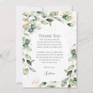 Eucalyptus 60th Birthday Thank You Card