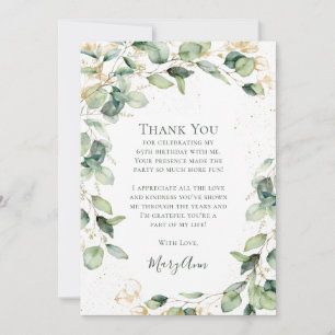 Eucalyptus 65th Birthday  Thank You Card