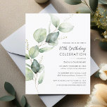 Eucalyptus 80th Birthday Party Invitation<br><div class="desc">Budget Eucalyptus 80th Birthday Party Invitation template you can easily customise or repurpose for other milestone events by clicking the "Personalise" button</div>