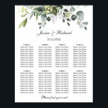 Eucalyptus 8 Tables Seating Chart Poster Sign<br><div class="desc">Eight tables seating chart for your guests' convenience.</div>