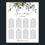 Eucalyptus 8 Tables Seating Chart Poster Sign<br><div class="desc">Eight tables seating chart for your guests' convenience.</div>