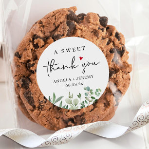 Eucalyptus A Sweet Thank You Favour Classic Round Sticker