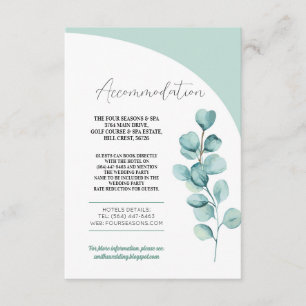Eucalyptus Accommodation Wedding Mint Leaves Enclosure Card