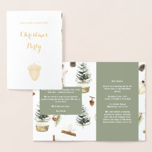 Eucalyptus Acorns Christmas Invitation Card