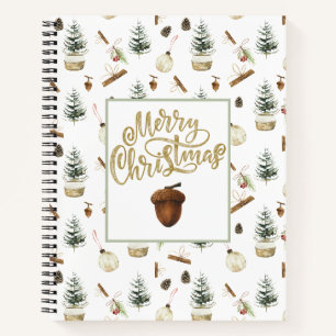 Eucalyptus Acorns Christmas Notebook