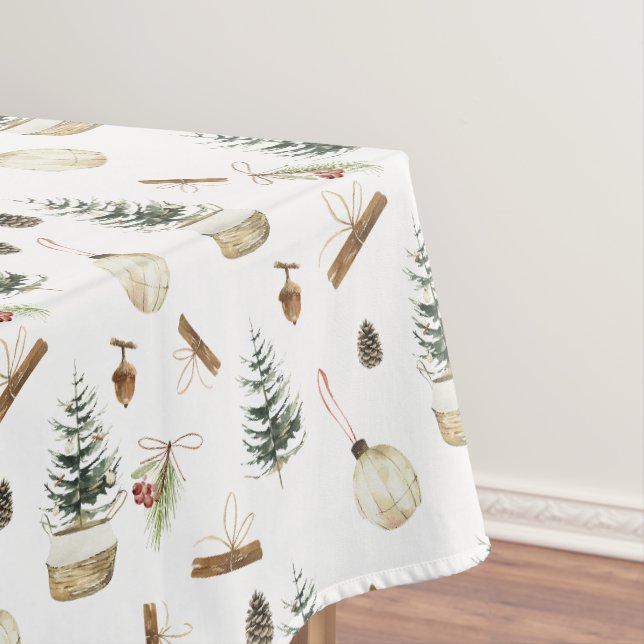 Eucalyptus Acorns Christmas  Tablecloth (In Situ)