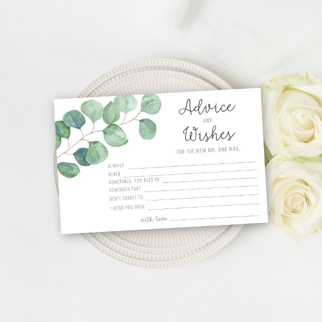 Eucalyptus - advice and wishes bridal shower stationery (Creator Uploaded)