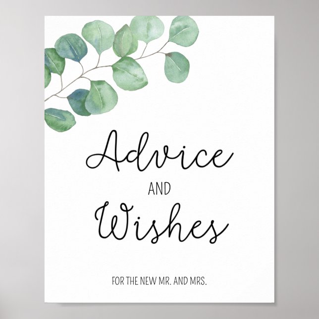 Eucalyptus - Advice and Wishes for Newlyweds Poster (Front)