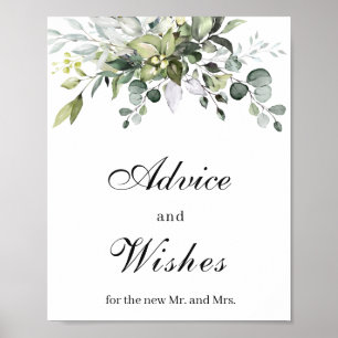 Eucalyptus Advice and Wishes Poster Sign