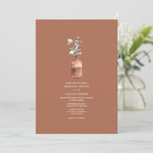 Eucalyptus Amber Apothecary Terracotta Wedding Invitation