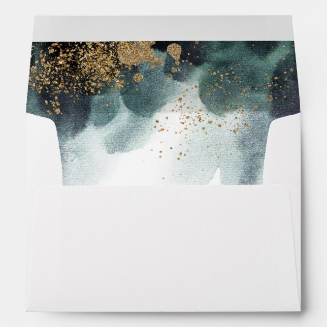 Eucalyptus Ampersand Pre-Printed Address 5x7 Envelope (Back (Bottom))
