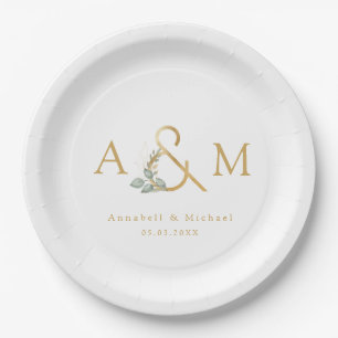 Eucalyptus Ampersand Wedding Box  Paper Plate