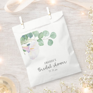 Eucalyptus and calla flower - bridal shower favour bags