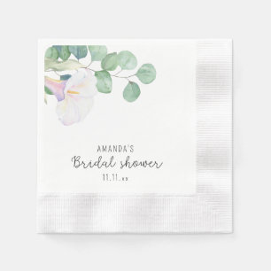 Eucalyptus and calla flower - bridal shower  napkin
