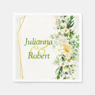 Eucalyptus and daisies napkins