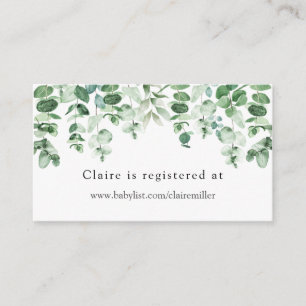 Eucalyptus and Greenery Baby Shower Registry Enclosure Card