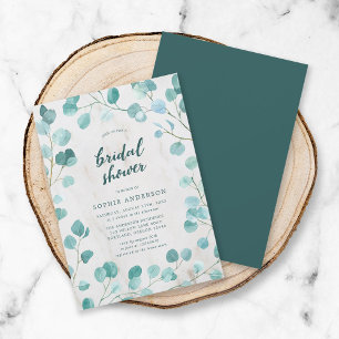 Eucalyptus and Marble Bridal Shower Invitation