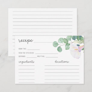 Eucalyptus and white calla - Recipe card