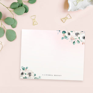 Eucalyptus Anemone Floral Personalised Stationery Card