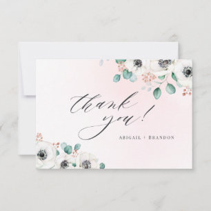 Eucalyptus anemone floral rustic thank you card