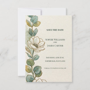 Eucalyptus Anemone Save The Date Card