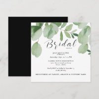 Eucalyptus B/W Square Bridal Shower 