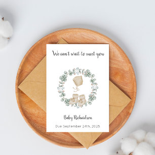 Eucalyptus Baby Hat & Socks Baby Keepsake Card