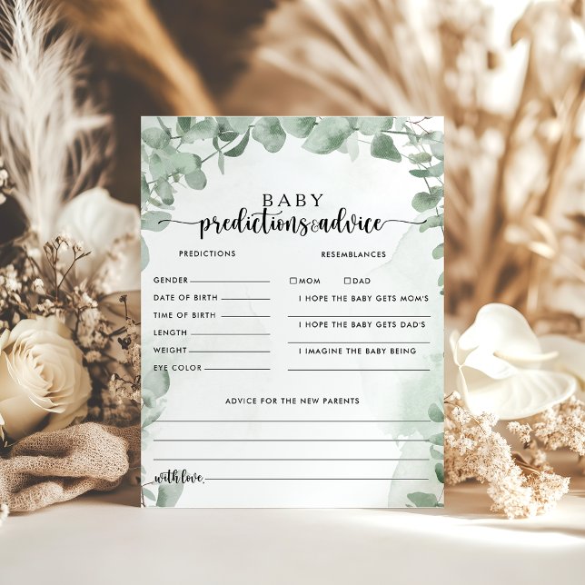 Eucalyptus Baby Predictions and Advice Cards (Creator Uploaded)