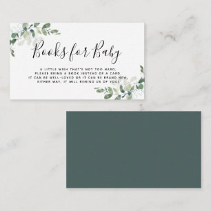 Eucalyptus Baby Shower Books for Baby Enclosure Card