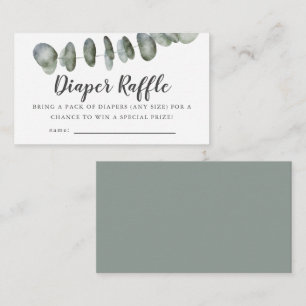 Eucalyptus Baby Shower Diaper Raffle Ticket Enclosure Card