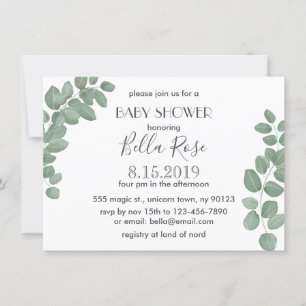 Eucalyptus Baby Shower Invitation