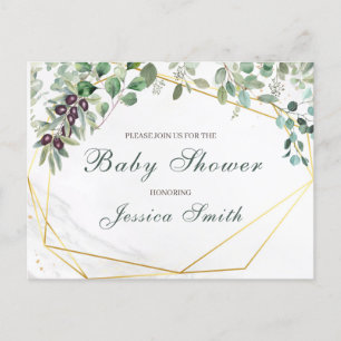 Eucalyptus Baby Shower Invitation Postcard
